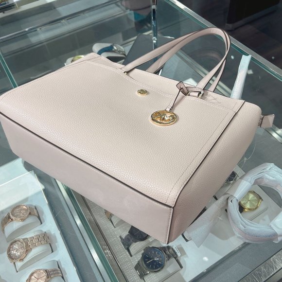 Michael Kors Maisie Large Pebbled Leather 3-in-1 Tote Bag Powder Blush - Picture 7 of 8